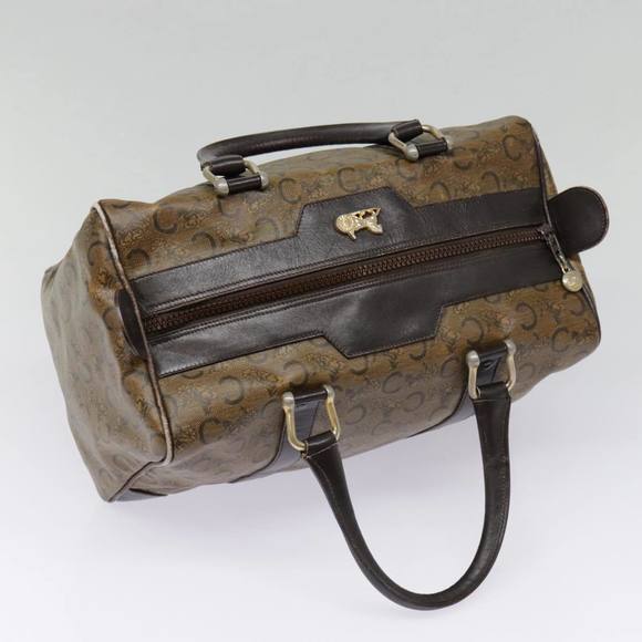 CELINE C Macadam Canvas Hand Bag Brown Gold Auth 88971 - Picture 6 of 16